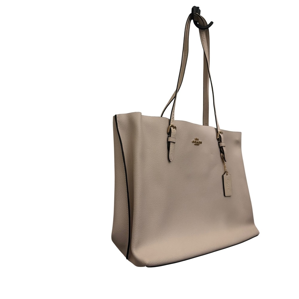 Coach Tote Chalk White Pebbled Leather Shoulder Bag L2273-1671 - Picture 4 of 15